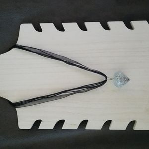 Glitter Gem Cord and Ribbon Necklace